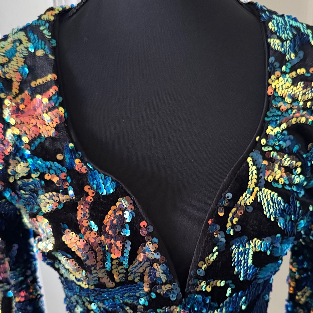 Fashion Nova Vibrant Sequin Long Sleeve Dress - Picture 7 of 7
